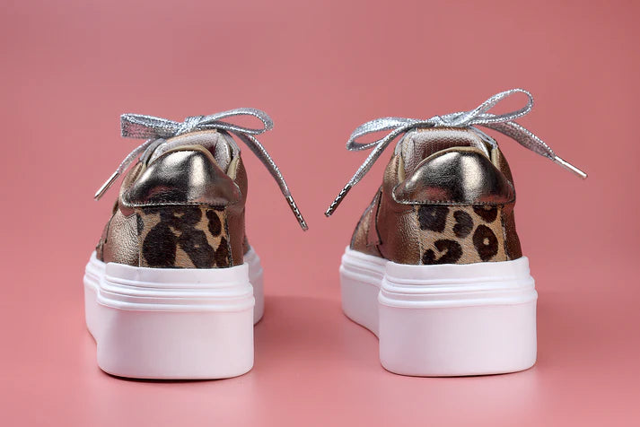 MACARENA OCRE - zapatilla de cuero para mujer.