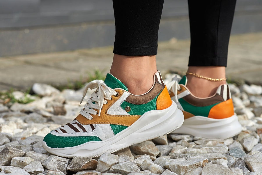 AFRICA VERDE- Zapatillas en cuero para mujer