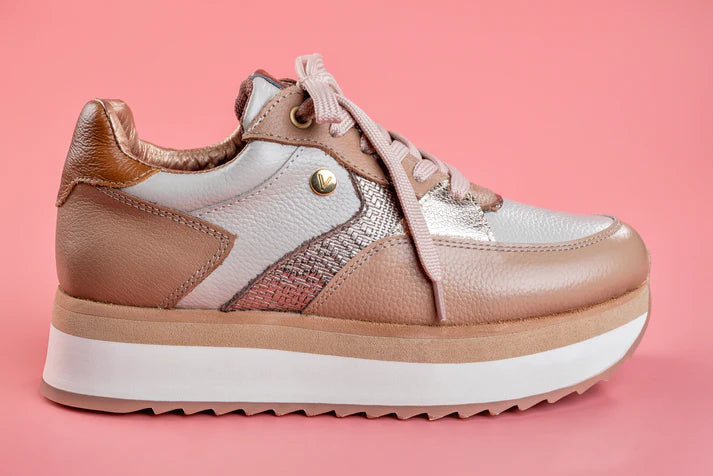 ANTONINA TAUPE - zapatilla de cuero para mujer