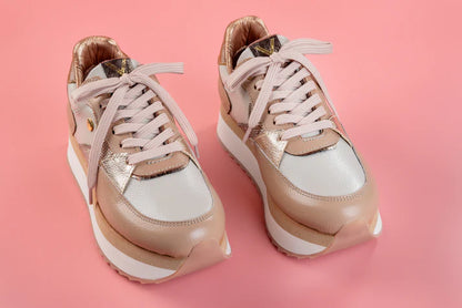 ANTONINA TAUPE - zapatilla de cuero para mujer