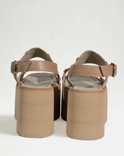 FEDERICA TAUPE  -  Sandalias en cuero para mujer