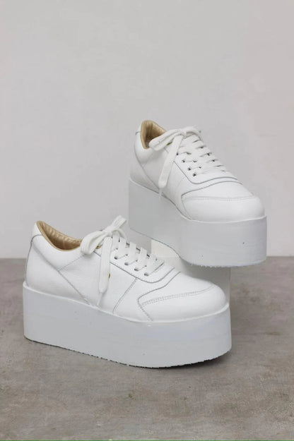 MILAN BLANCO - Zapatilla de cuero para mujer