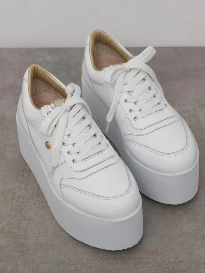 MILAN BLANCO - Zapatilla de cuero para mujer