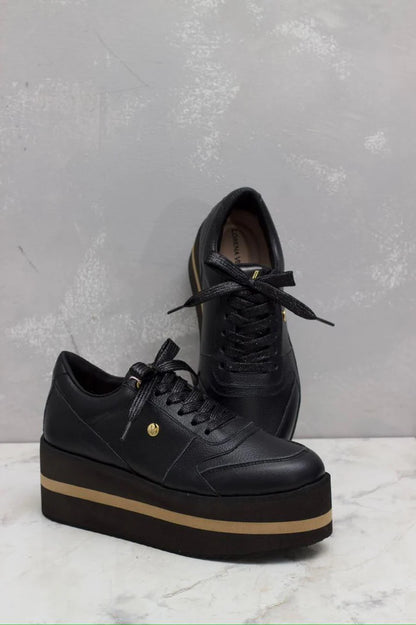 MILAN NEGRO - Zapatilla de cuero para mujer