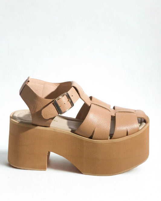 LORENZA TAUPE - sandalia en cuero para mujer