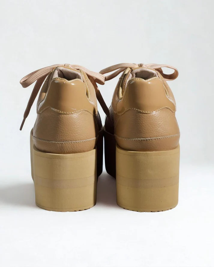 MILAN TAUPE - Zapatilla de cuero para mujer