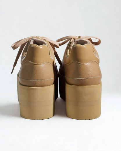 MILAN TAUPE - Zapatilla de cuero para mujer