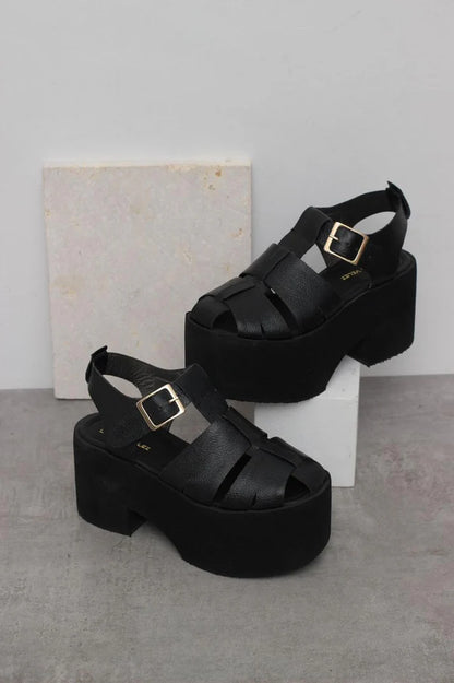 LORENZA NEGRO - sandalia en cuero para mujer
