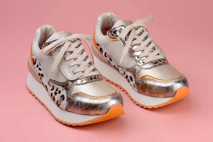 MICAELA PRINT - Zapatilla en cuero para mujer.