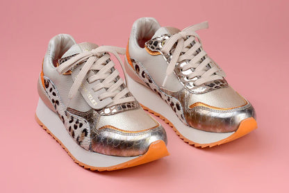 MICAELA PRINT - Zapatilla en cuero para mujer.
