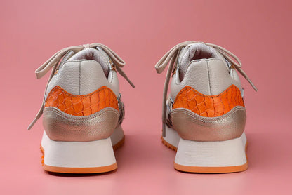 MICAELA PRINT - Zapatilla en cuero para mujer.