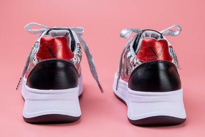 MILA ROJO - Zapatilla en cuero para mujer.