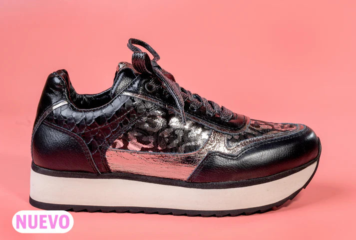 ANTONELA NEGRO - zapatilla de cuero para mujer