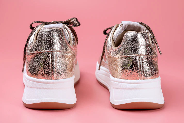 SABRINA  DORADO - zapatilla de cuero para mujer