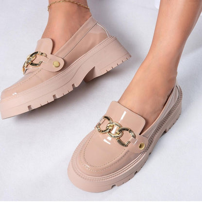 DONATELLA NUDE - Zapatillas en cuero para mujer