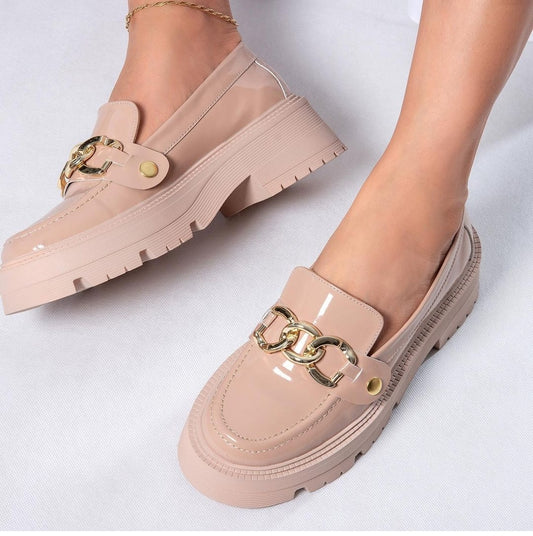 DONATELLA NUDE - Zapatillas en cuero para mujer